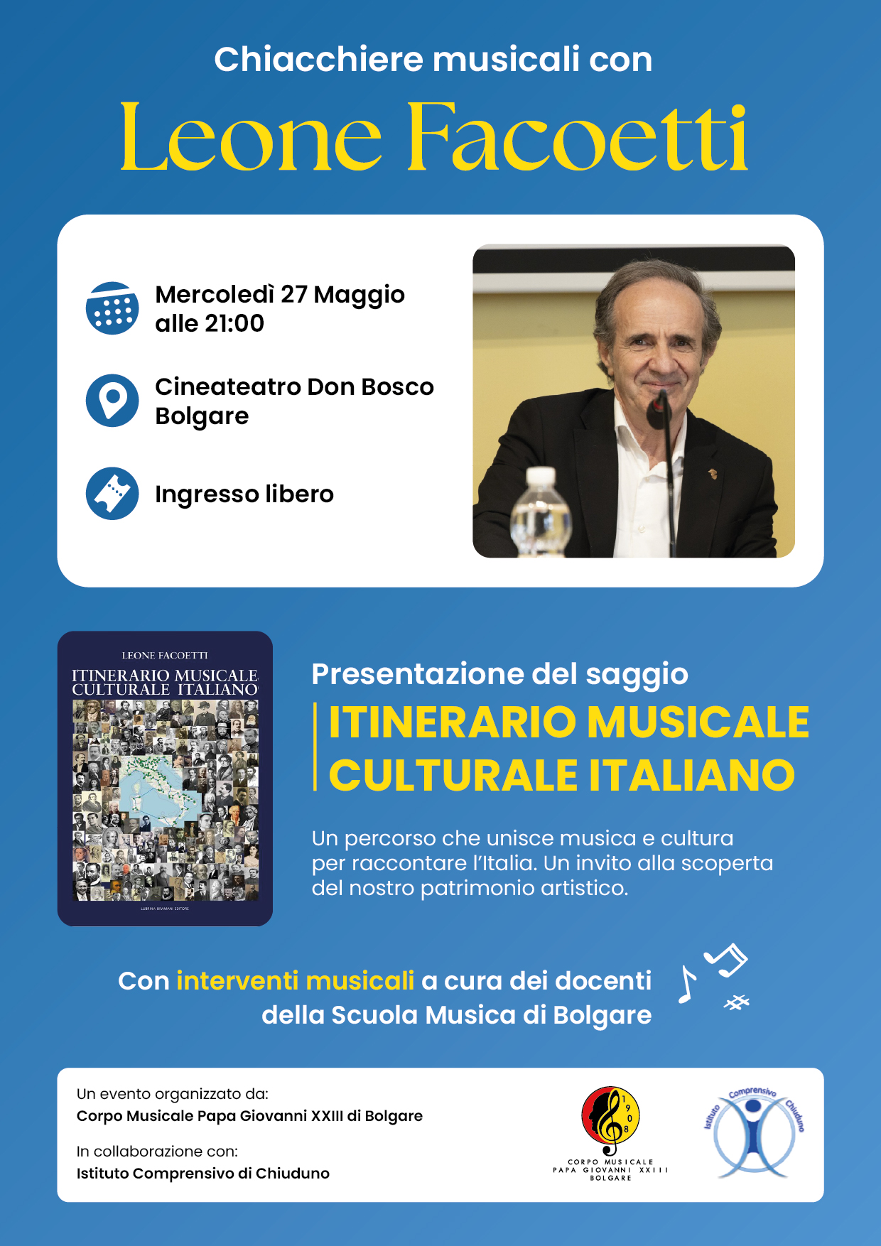 Locandina Chiacchiere Musicali con Leone Facoetti